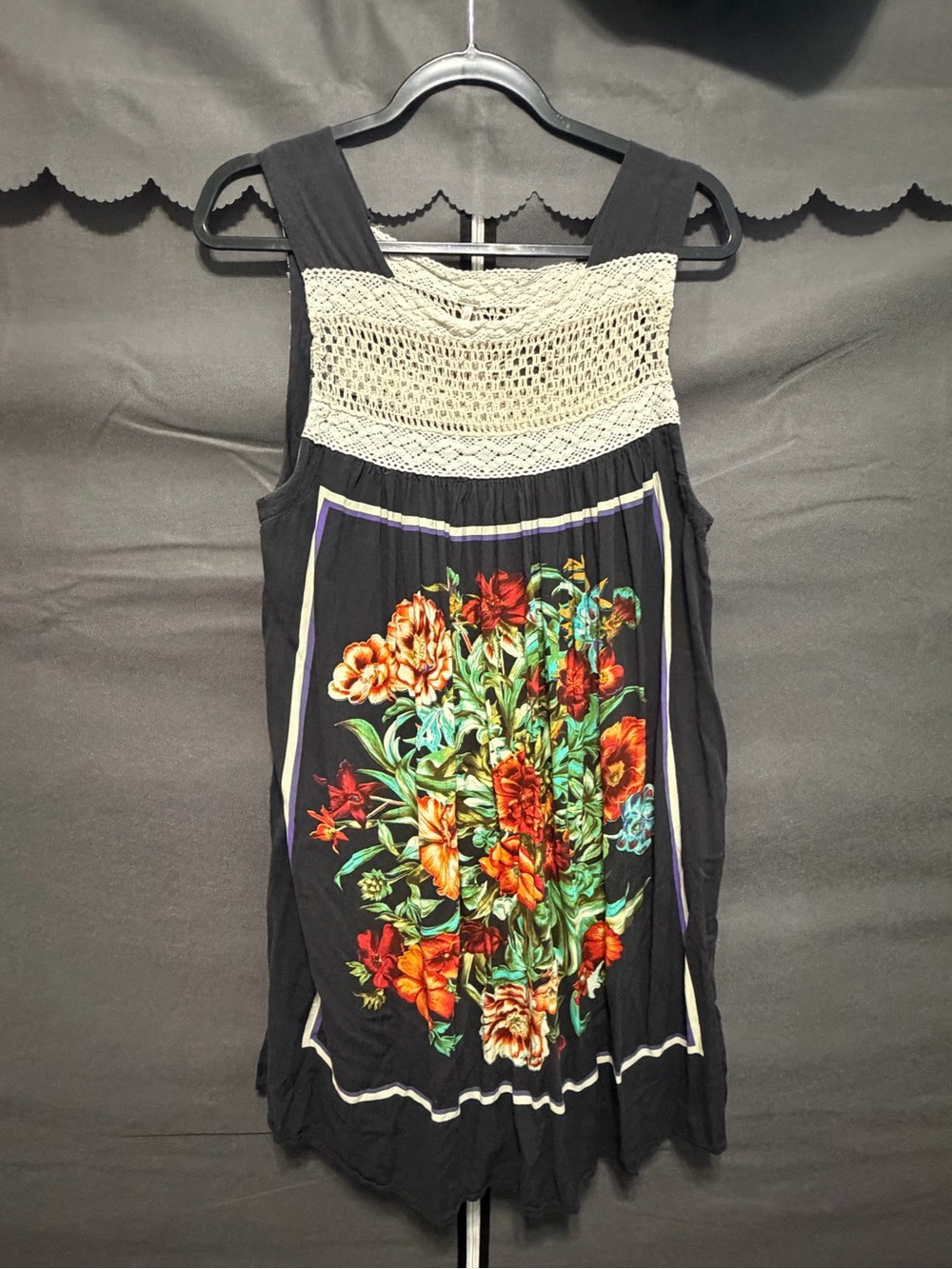 Black Floral Free People Mini Dress